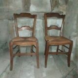 Pair of straw chairs