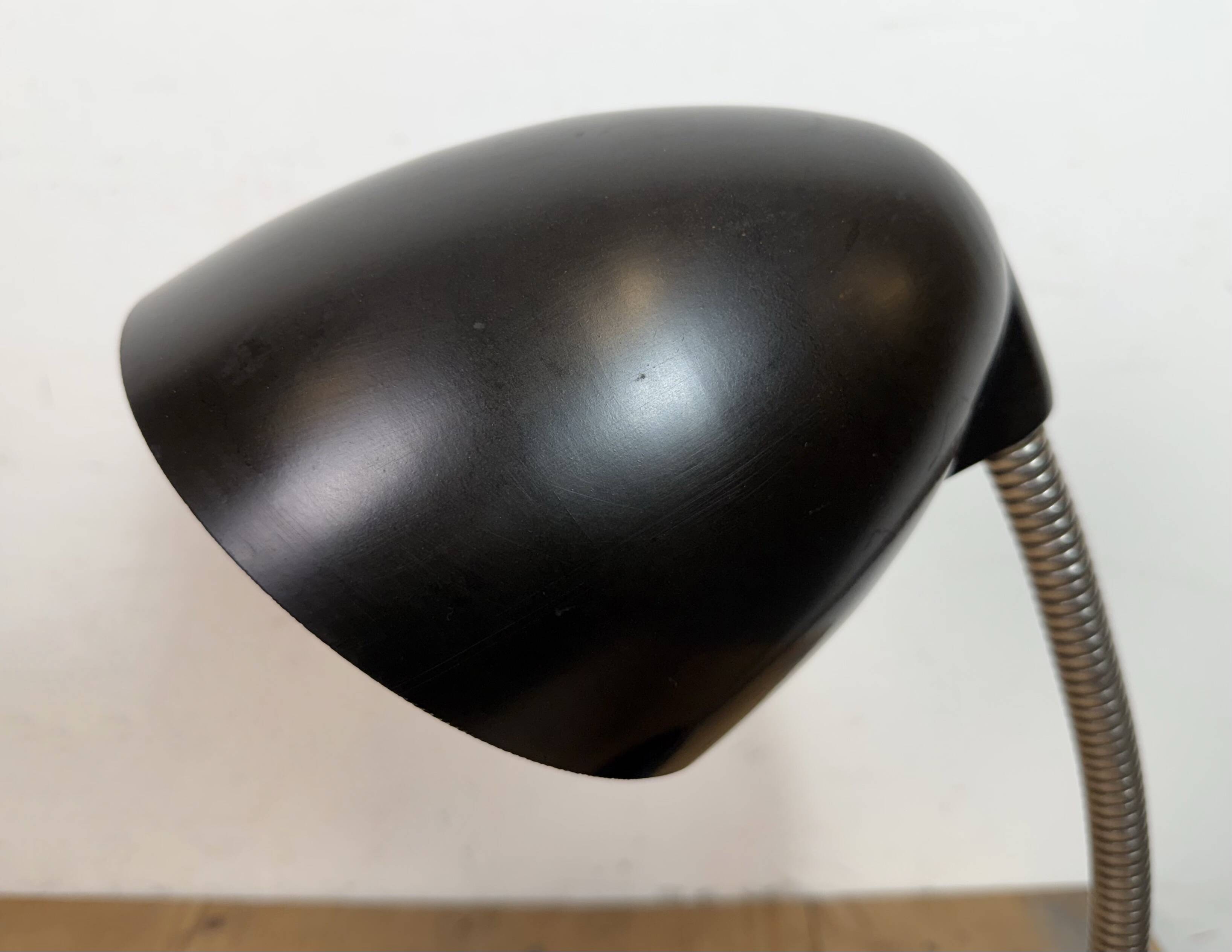 Vintage Brown Bakelite Gooseneck Table Lamp, 1950s
