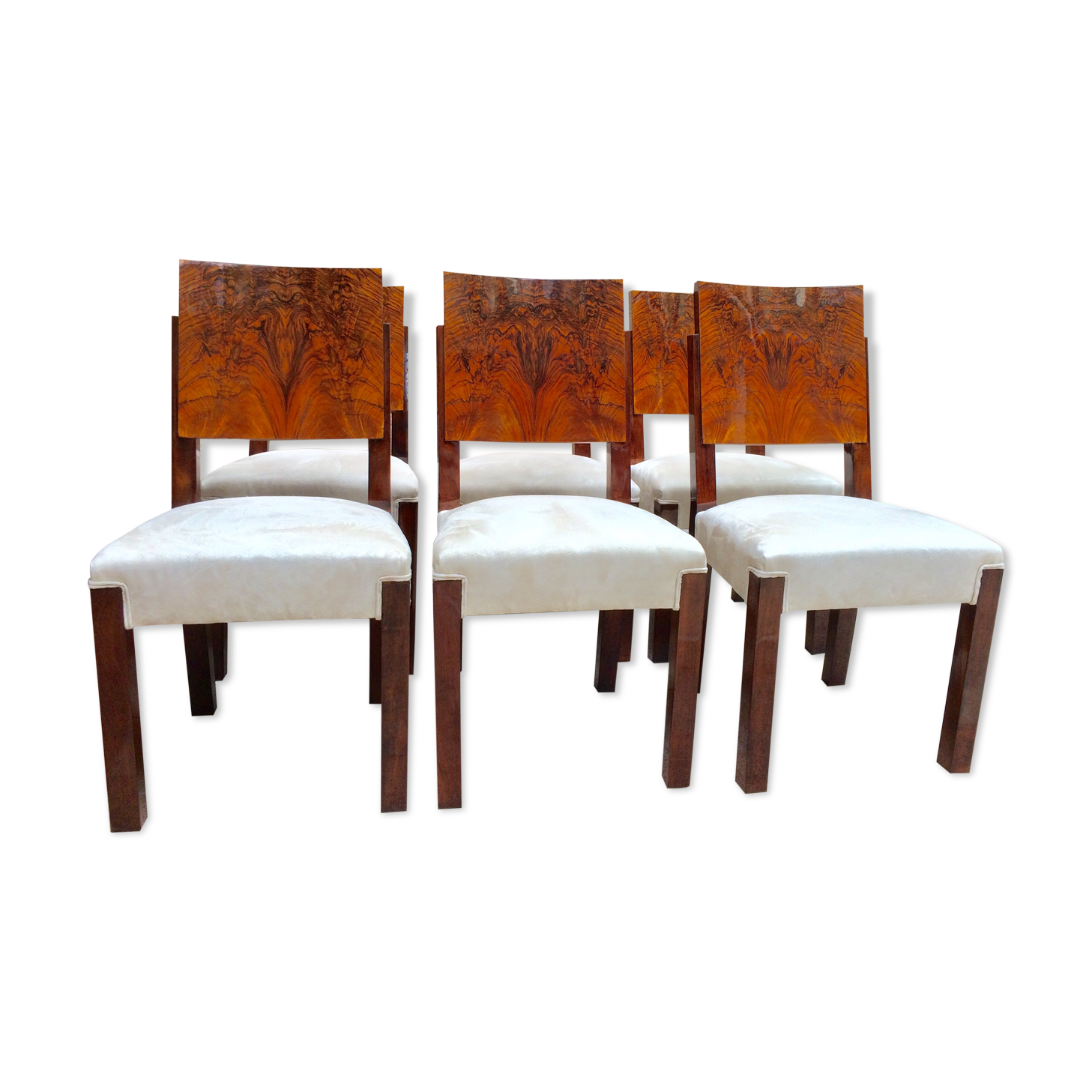 Suite de six chaises Art Deco par Michel Dufet