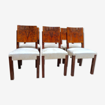 Suite de six chaises Art Deco par Michel Dufet