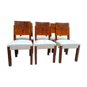 Suite de six chaises Art Deco par Michel Dufet