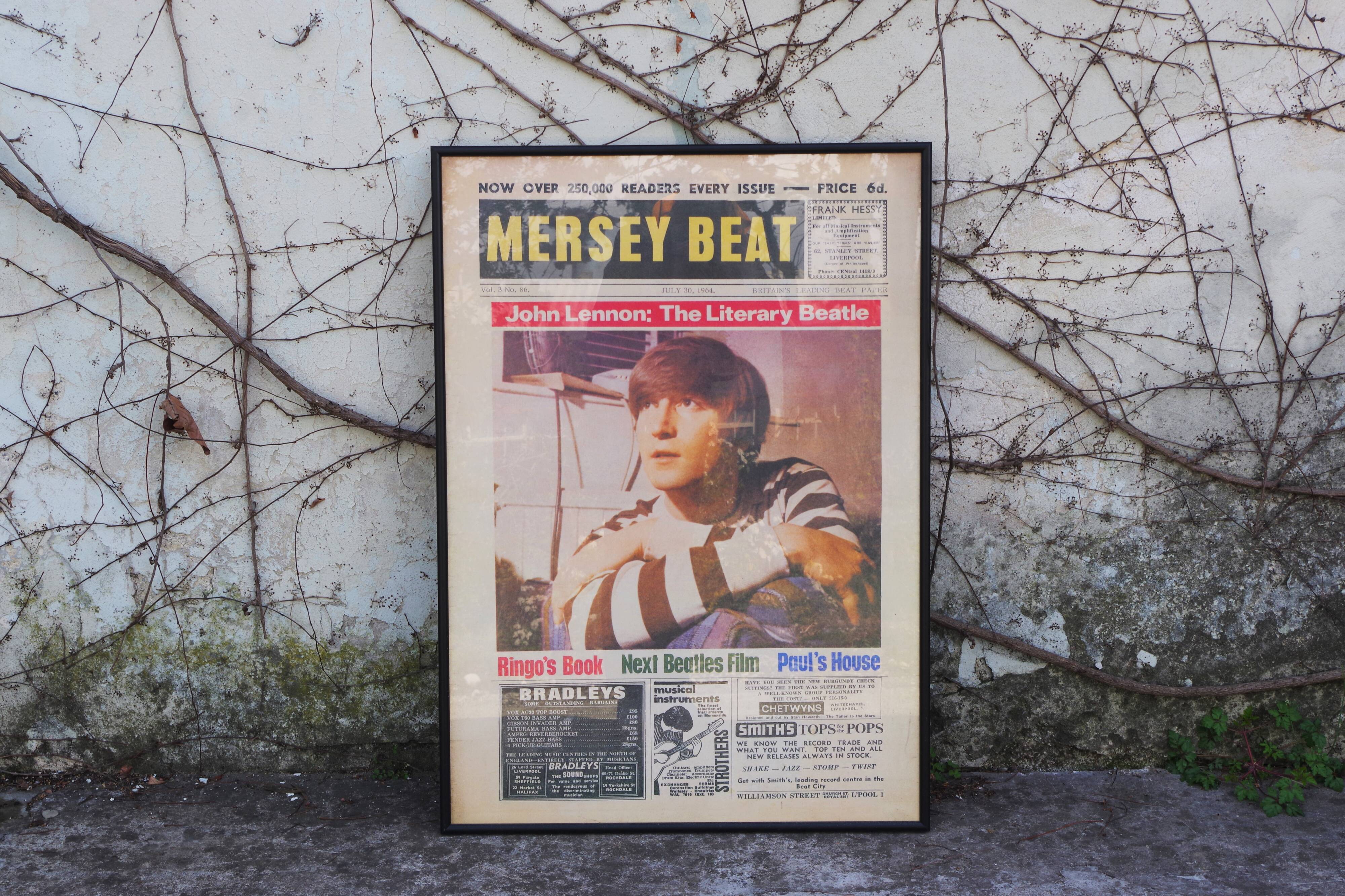 Vintage Beatles poster depicting John Lennon