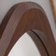 Miroir mural ovale vintage des années 1970 en bois, design italien