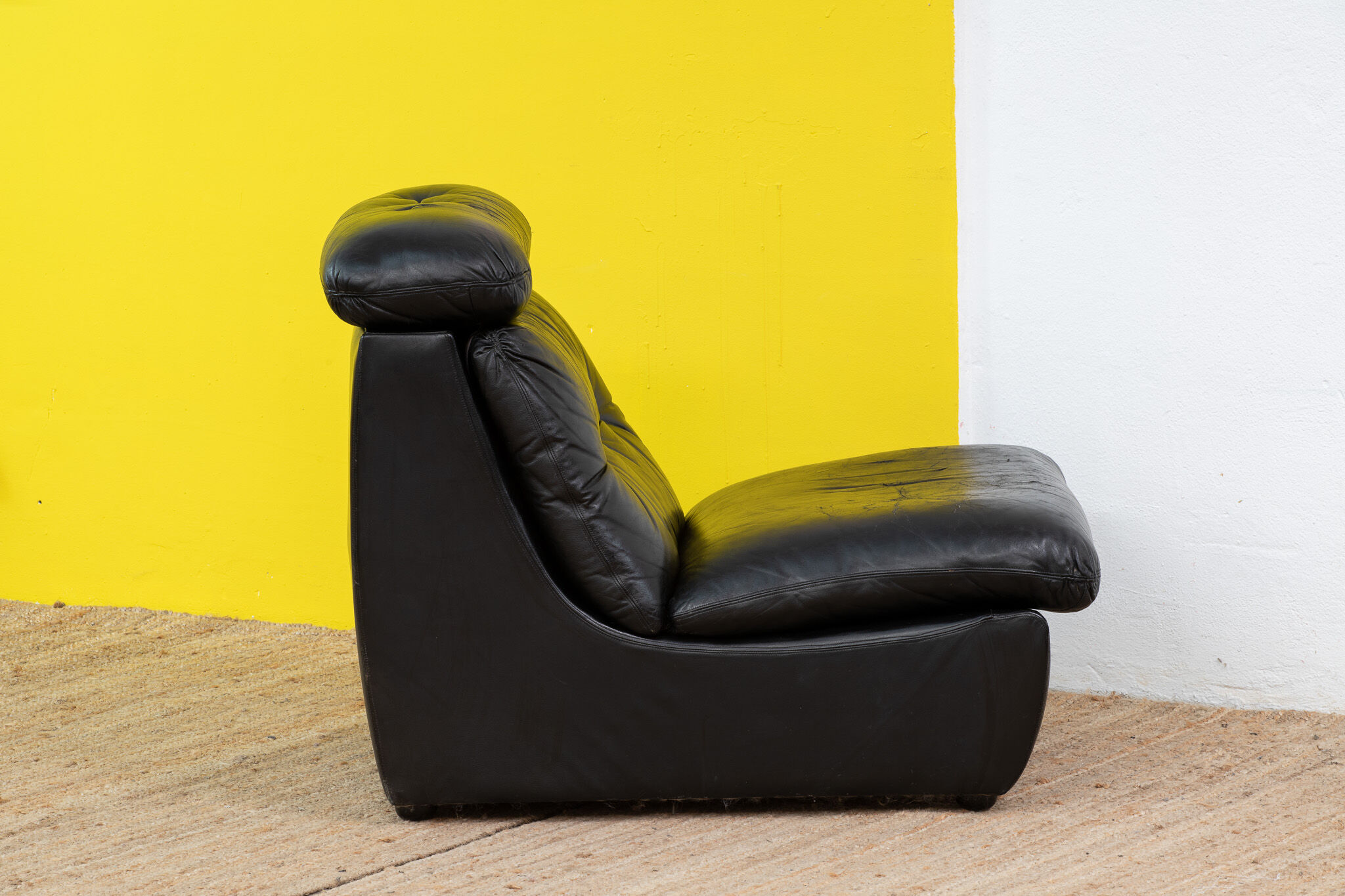 Vintage Scandinavian leather fireside chair – 75 cm