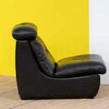 Vintage Scandinavian leather fireside chair – 75 cm