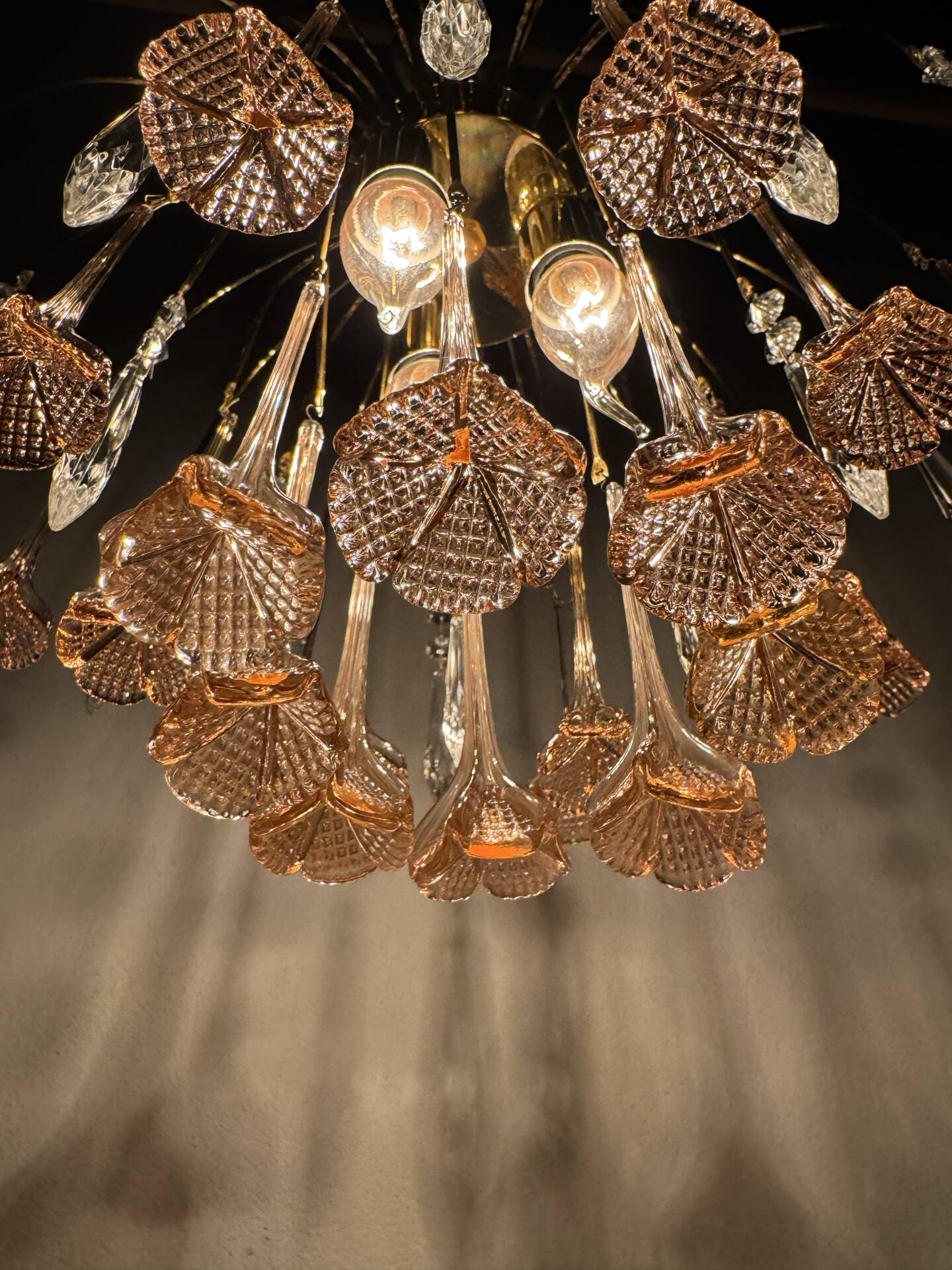 Lustrous rose Murano glass from the 1980s.