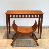 Set console and teak stool, Directoire style.