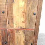Armoire, meuble de rangement 9 portes en bois ancien
