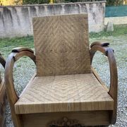 Pair of Art Deco colonial armchairs