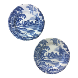 Blue English dessert plates