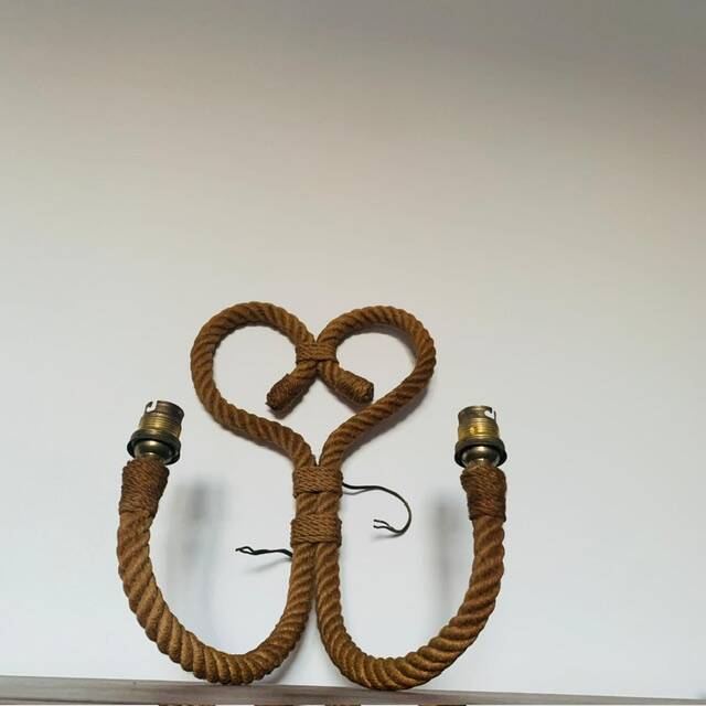 Large rope wall lamp