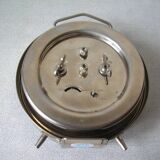 Old large mechanical alarm clock Peter Repeat Alarm chrome metal vintage retro decoration