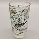 5 small vintage silkscreened bird motif GLASSES 1960/70