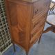 Chiffonnier commode en noyer 4 tiroirs marbre rose