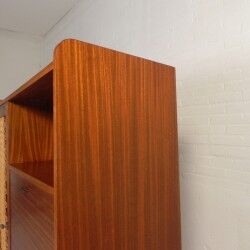Vintage buffet, rattan and wood secretary from the 1960s.