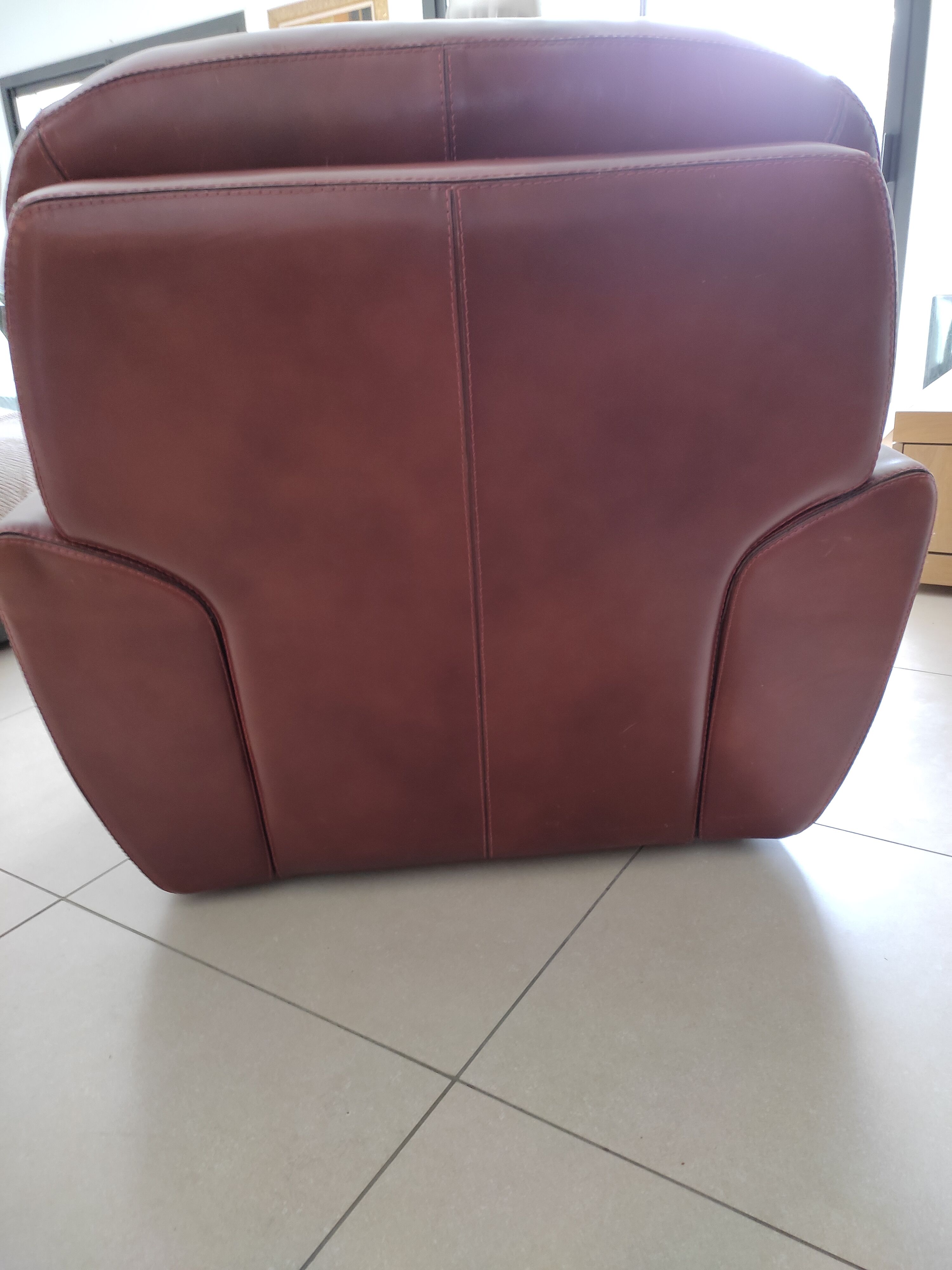 Full grain leather armchair