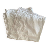 Taie d oreiller ancienne coton et dentelle .
