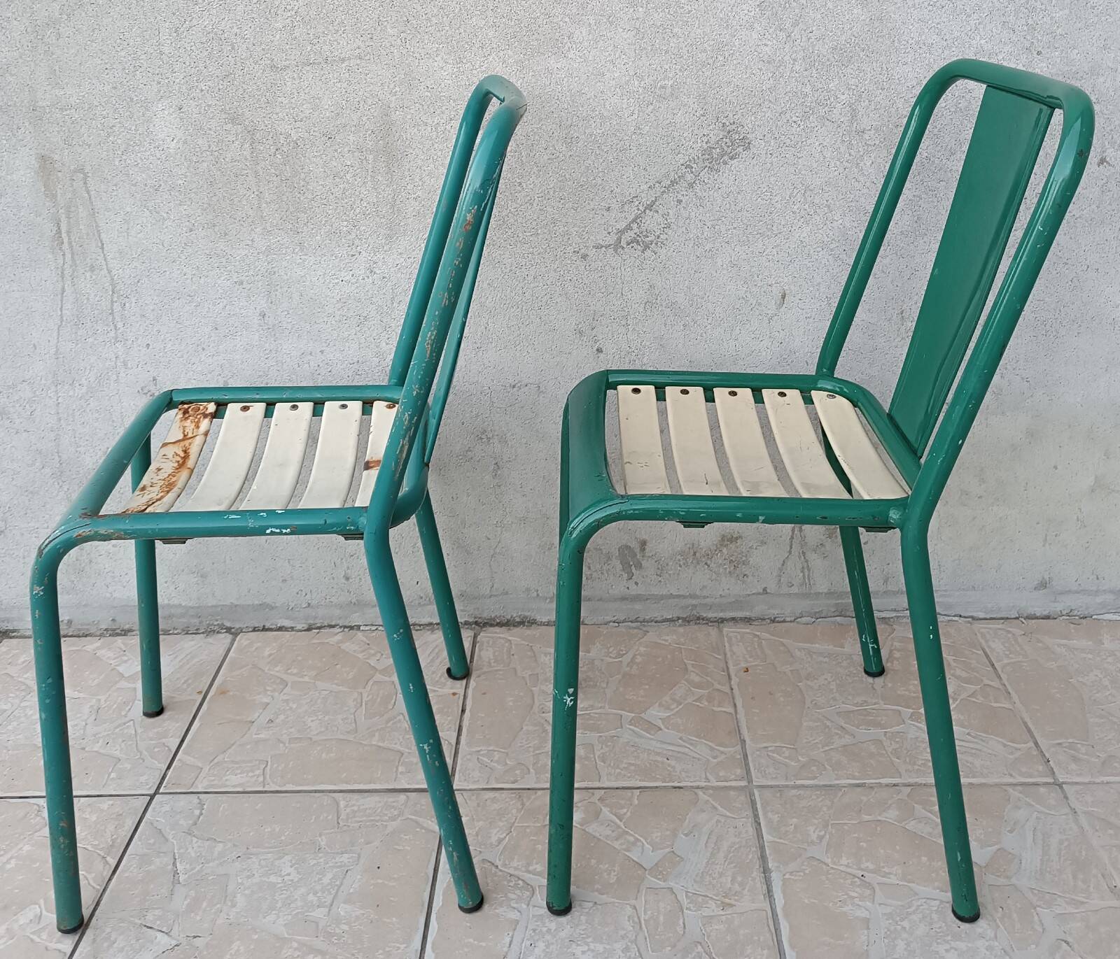 Pair of bistro Tolix chairs