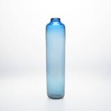 Cylindrical vase in light blue glass by Claude Morin, circa 1975