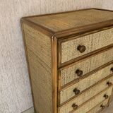 Maugrion, chest of drawers rattan  1960