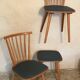 Set of 2 chairs with bars and a stool vintage compass feet 1960's