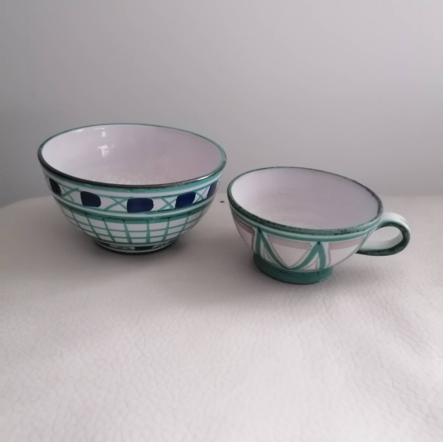Bowl and cup signed Robert Picault Valauris