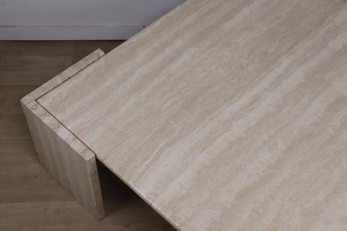 Travertine coffee table, 1980