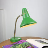 Adjustable Desk Lamp in Green Painted Metal and Chrome-Plated Spiral Arm from TEP, 1970s