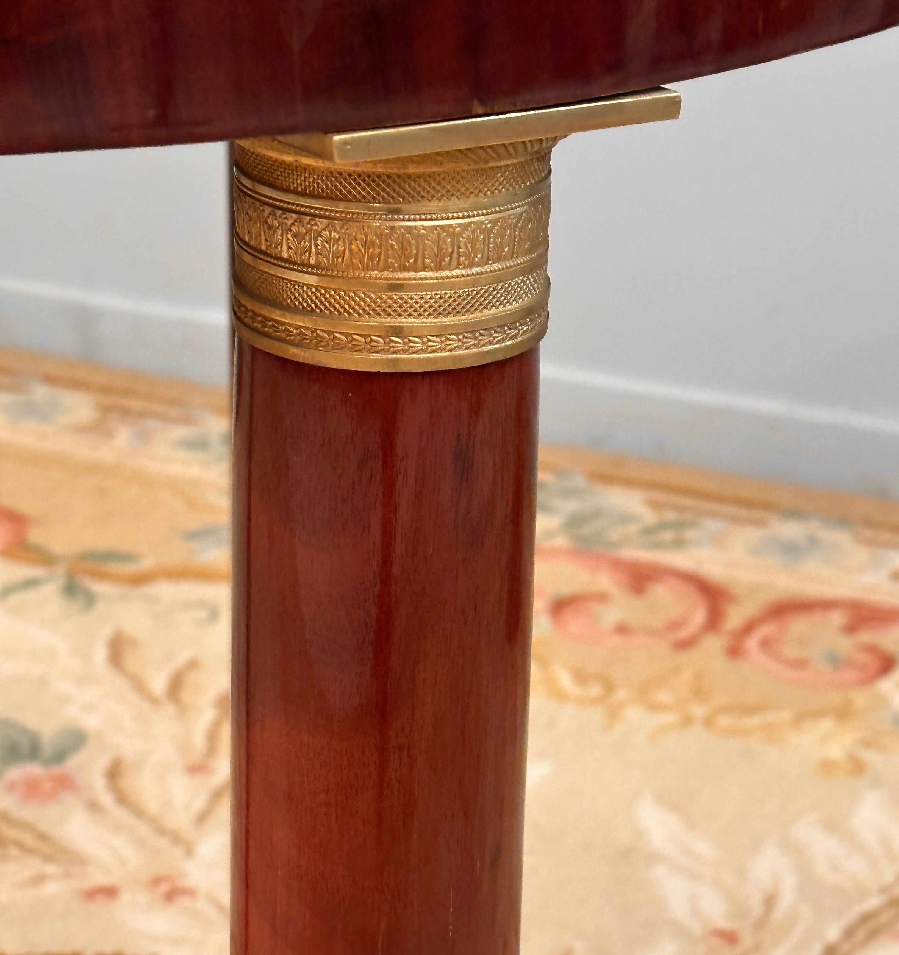 Gueridon tripod mahogany style Empire Epoch XIXth