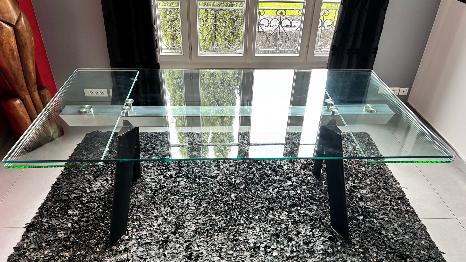 Rectangular glass table Roche and Bobois