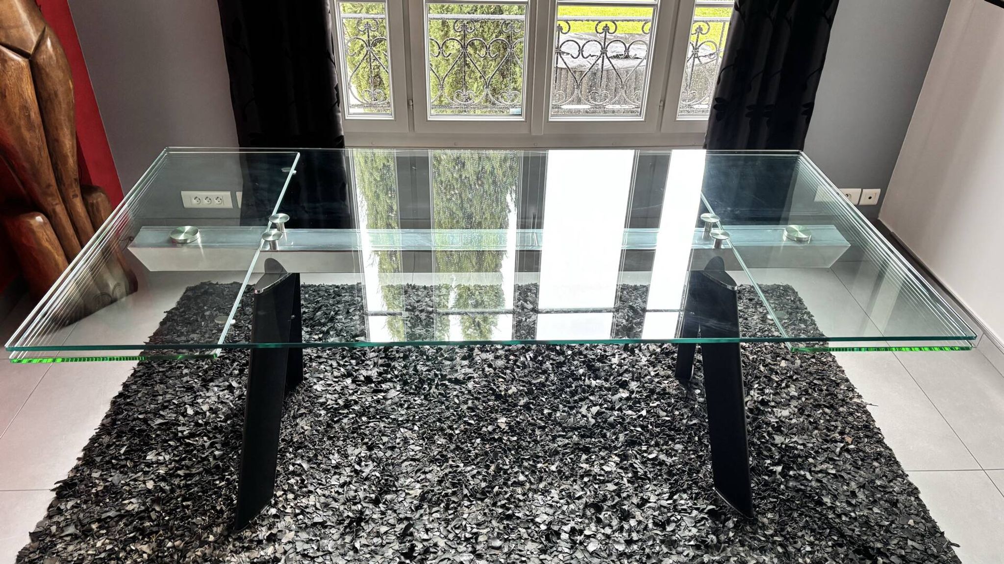 Rectangular glass table Roche and Bobois