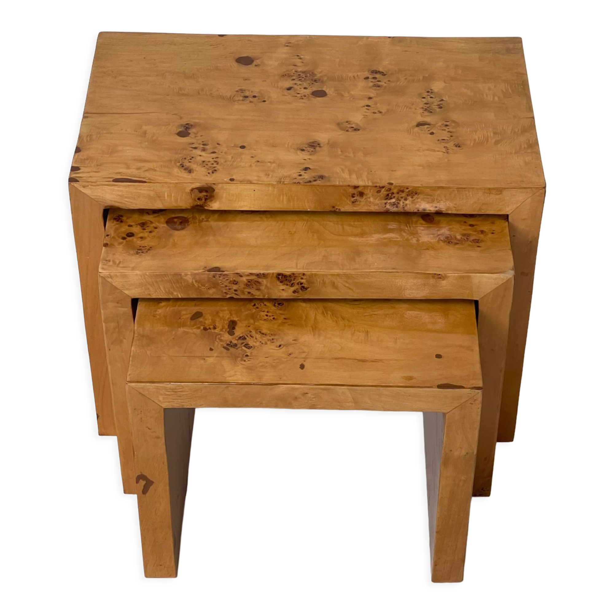 1970s burl nest tables