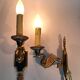 Pair of gilt bronze wall sconces by Maison Lucien Gau, Paris. Circa 1960.