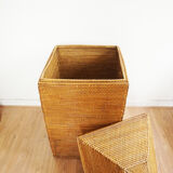 Vintage rattan and wicker storage box