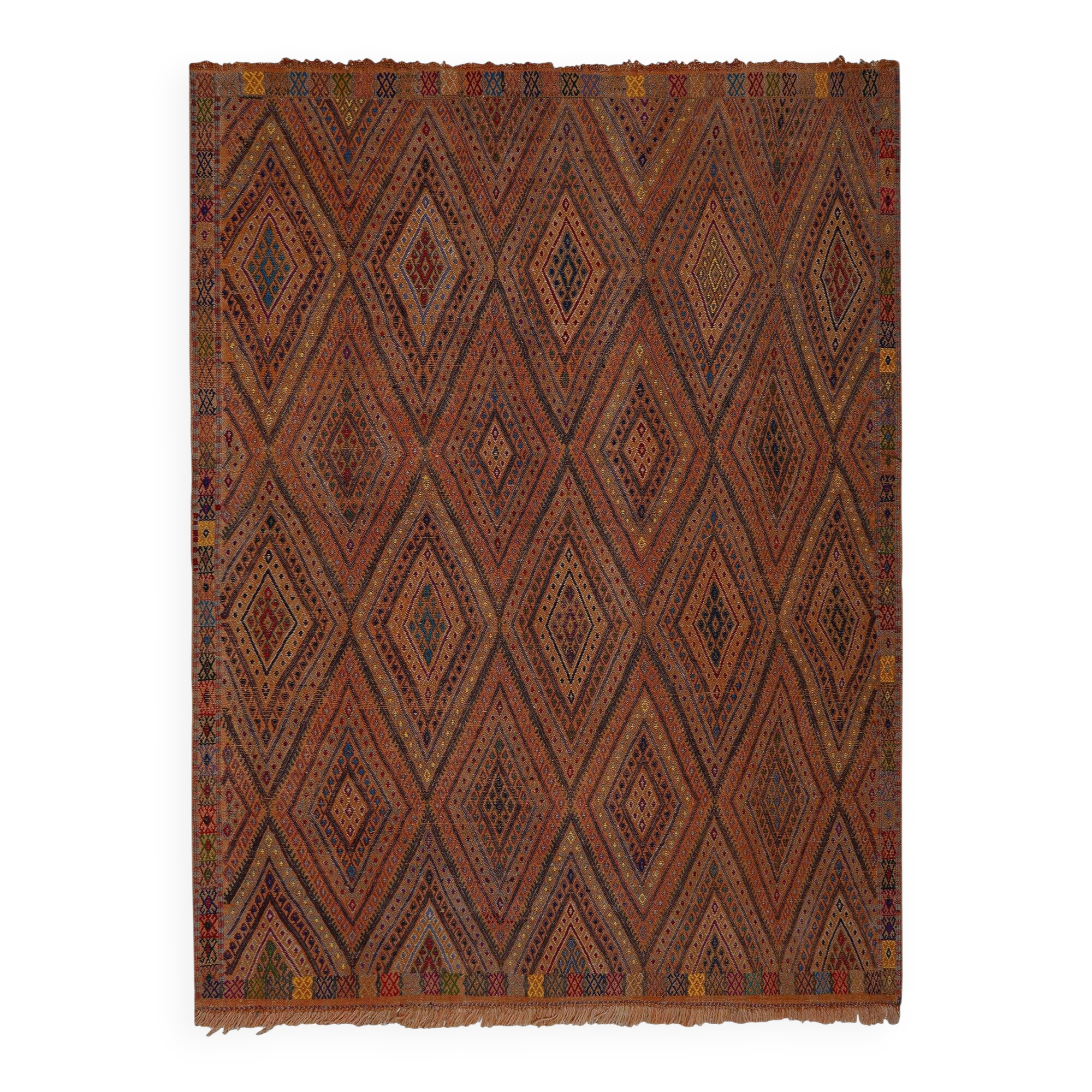 Vintage Turkish kilim, handwoven, 165x234 cm.