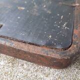 Brutalist cast iron mirror
