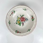 Bowl with rim model Réverbère by KG Lunéville, rose pattern.
