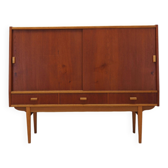 Buffet haut en teck, design danois, années 1960, production : Danemark