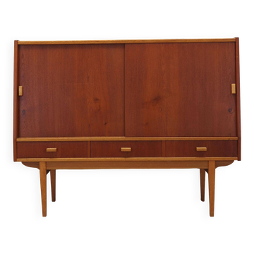 Buffet haut en teck, design danois, années 1960, production : Danemark