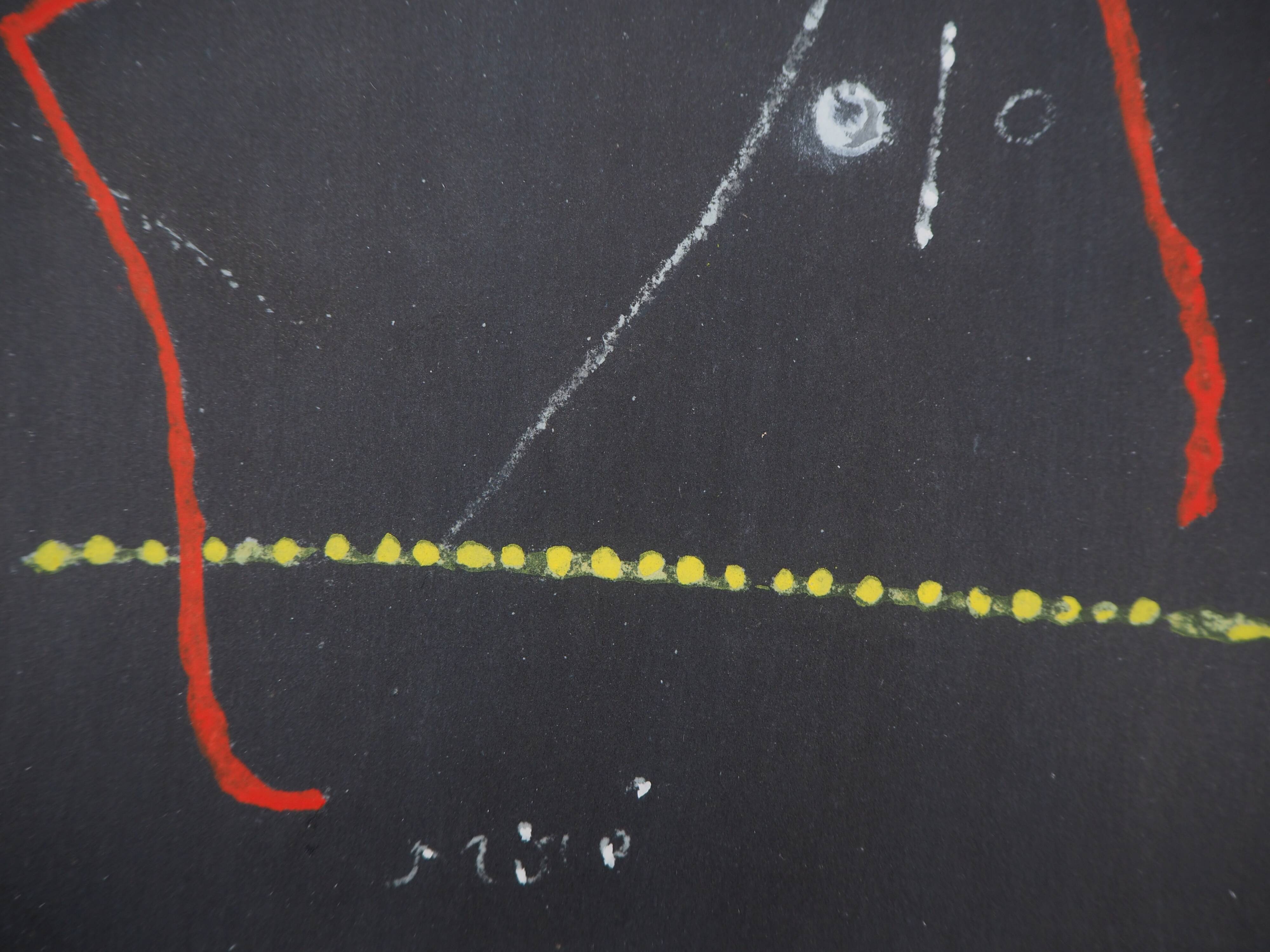 Joan miro: bird in the night - original signed stencil