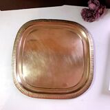 Large gilded copper serving tray early 20th century