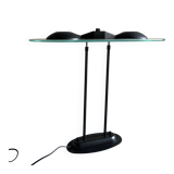 Plafonnier postmoderne en métal noir et verre | Années 1990