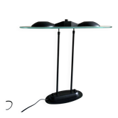 Plafonnier postmoderne en métal noir et verre | Années 1990