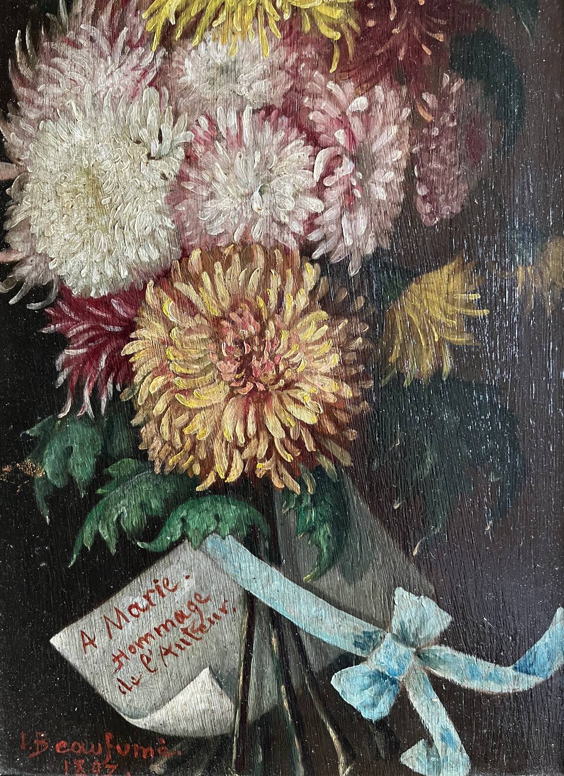 Paintings during HSP Flowers 1897 signed for restoration