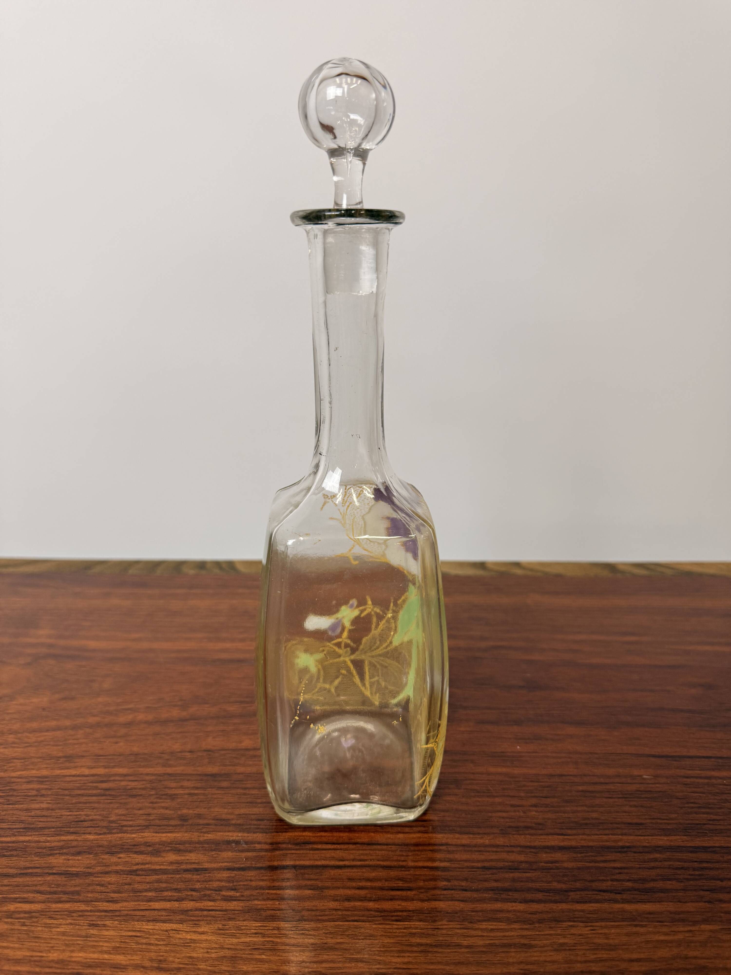 Antique Legras Carafe – Enamelled glass with floral decoration - Art Nouveau