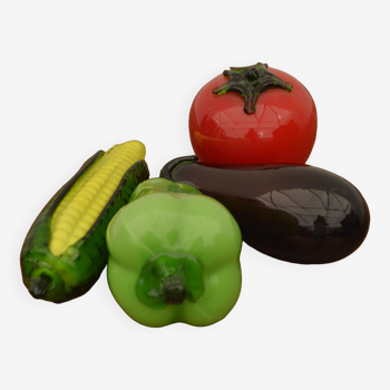 Ensemble de fruits et légumes en verre de Murano