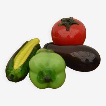 Set of fruits and vegetables in Murano glass