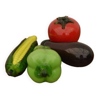 Set of fruits and vegetables in Murano glass