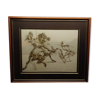 Large size AUTHENTIC lithograph painting by Claude WEISBUCH