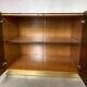 Dry bar in walnut and brass with a mirrored top, Italy 1970.
